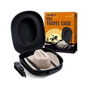 Travel Hat Carrier Case - Crush Proof for Cowboy, Panama & Tweed Hats  - Large